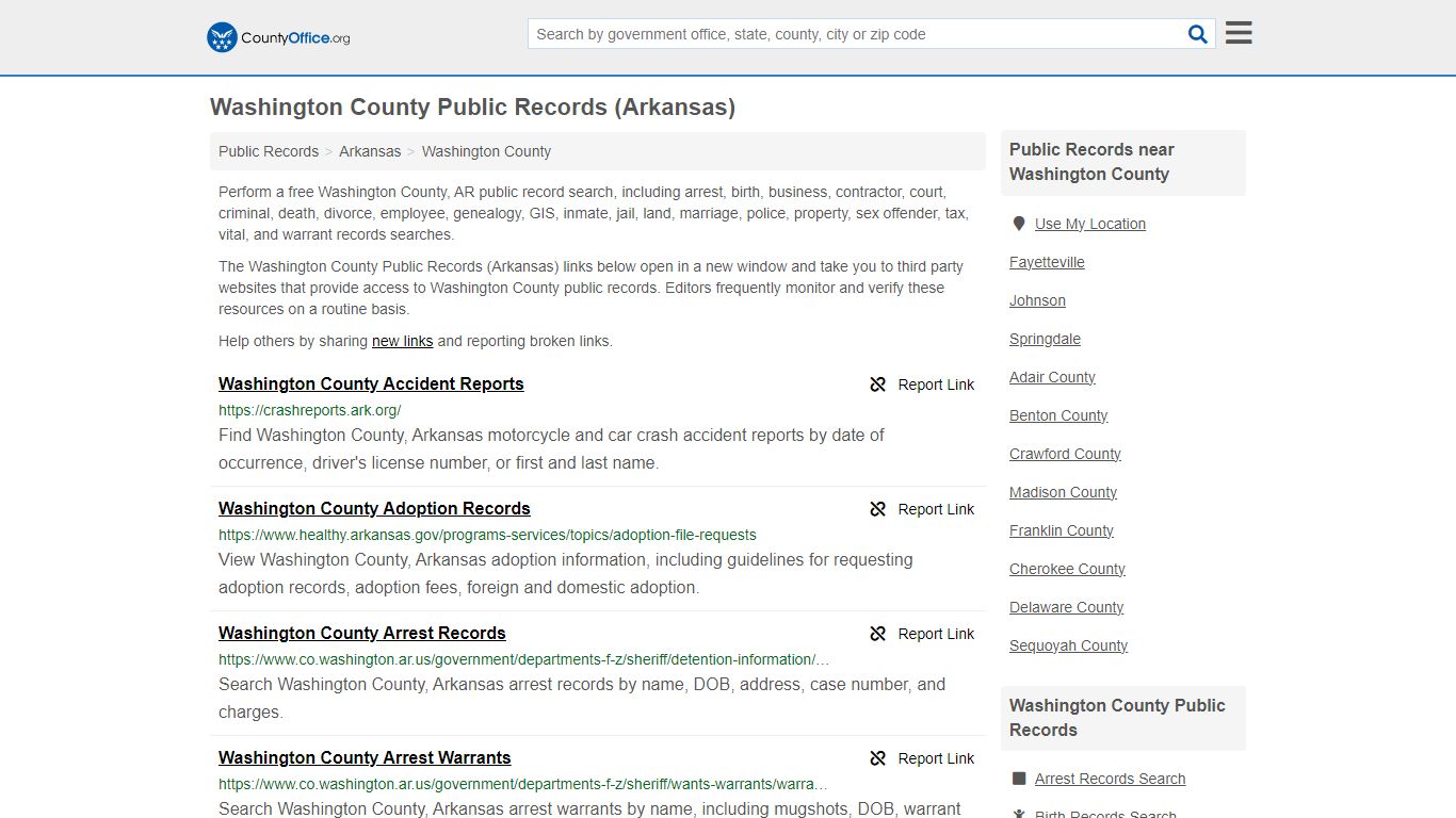 Washington County Public Records (Arkansas) - County Office